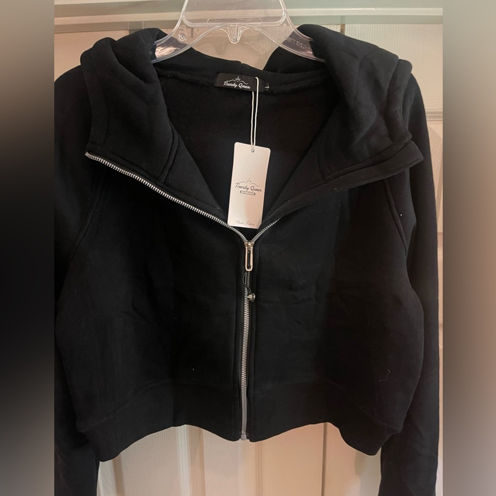 Womens trendy queen zip up hoodie